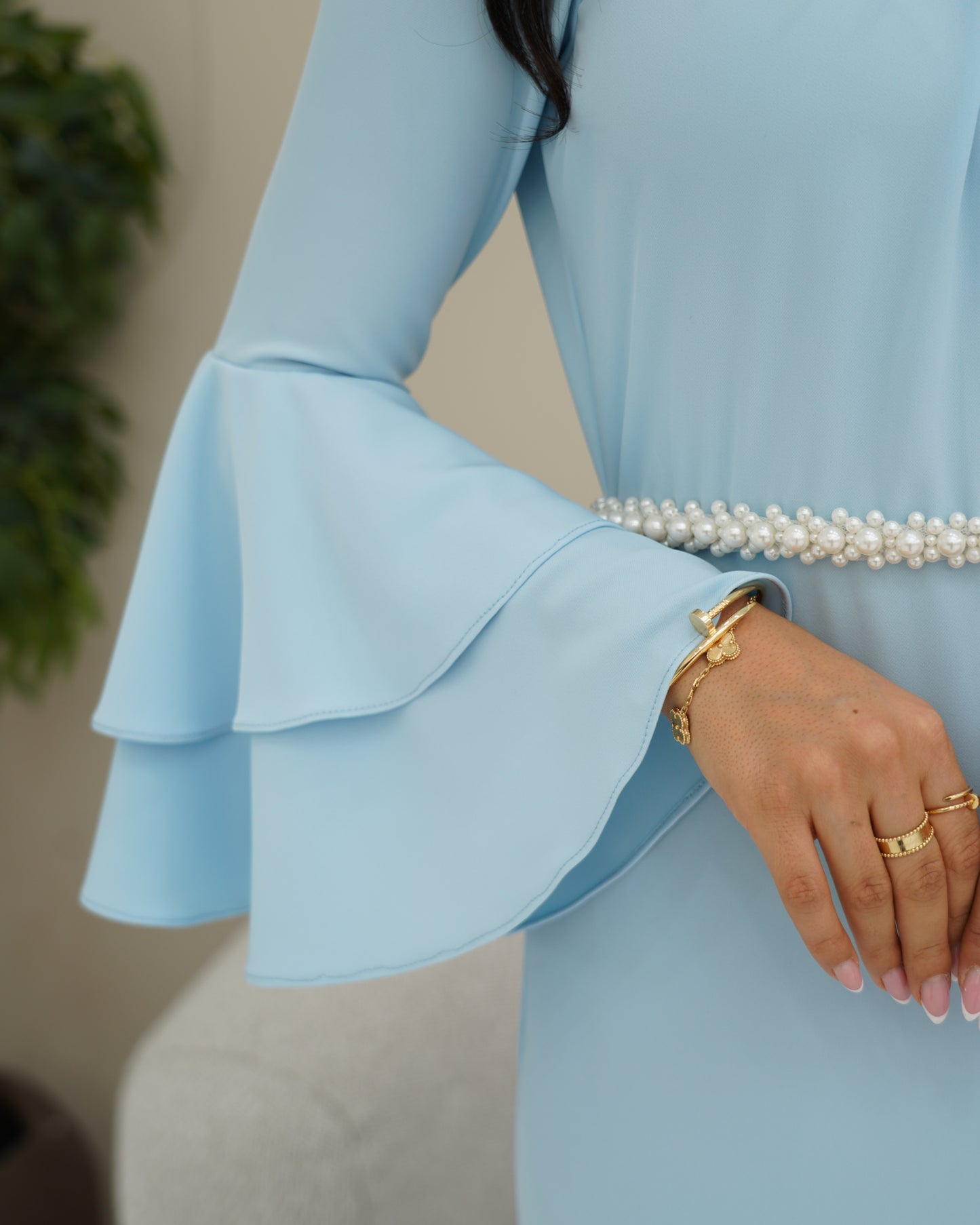 pastel blue dress