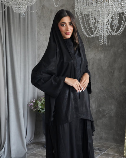 Shiny chiffon abaya