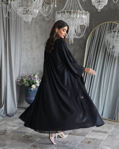 Shiny chiffon abaya