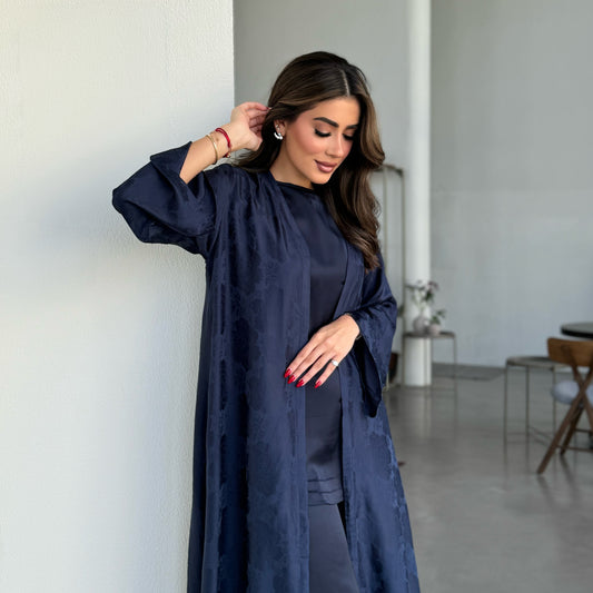 Navy silk abaya