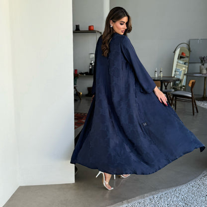 Navy silk abaya