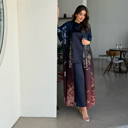 Multicolored chiffon abaya