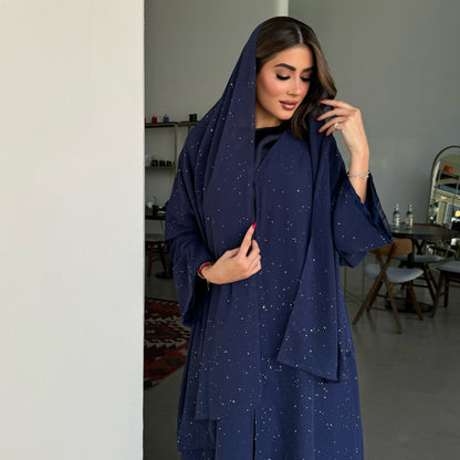 Blue abaya with glitter