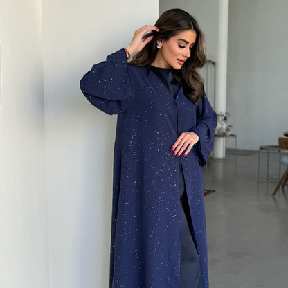 Blue abaya with glitter