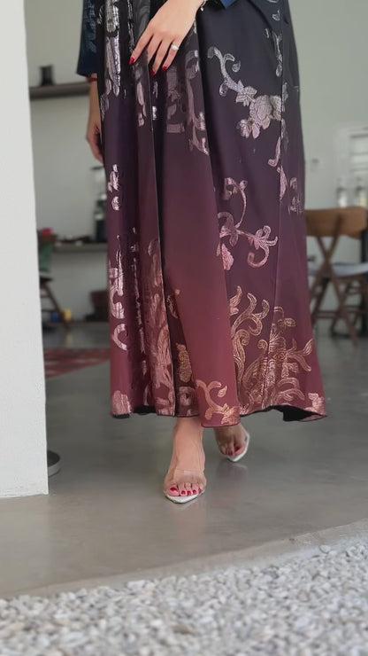 Multicolored chiffon abaya